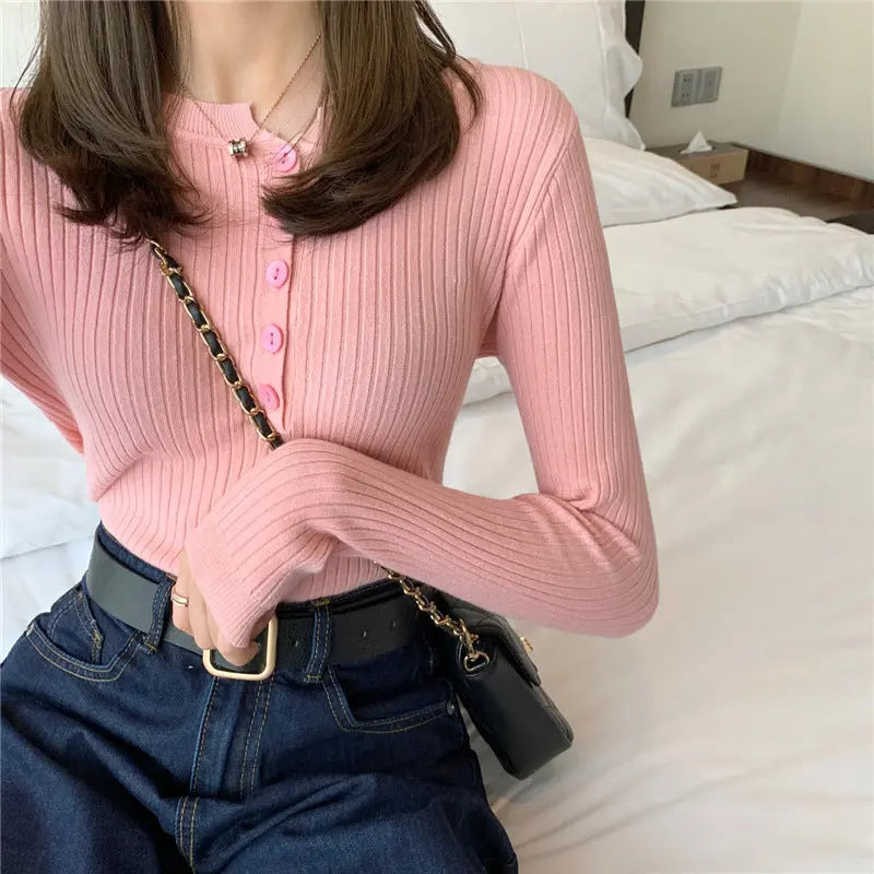 Top côtelé à boutons – Col rond et coupe ajustée ORIS WEAR
