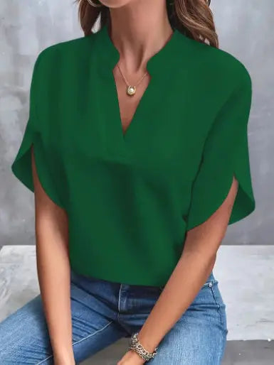 Blouse Fluide en Chiffon à Col V ORIS WEAR