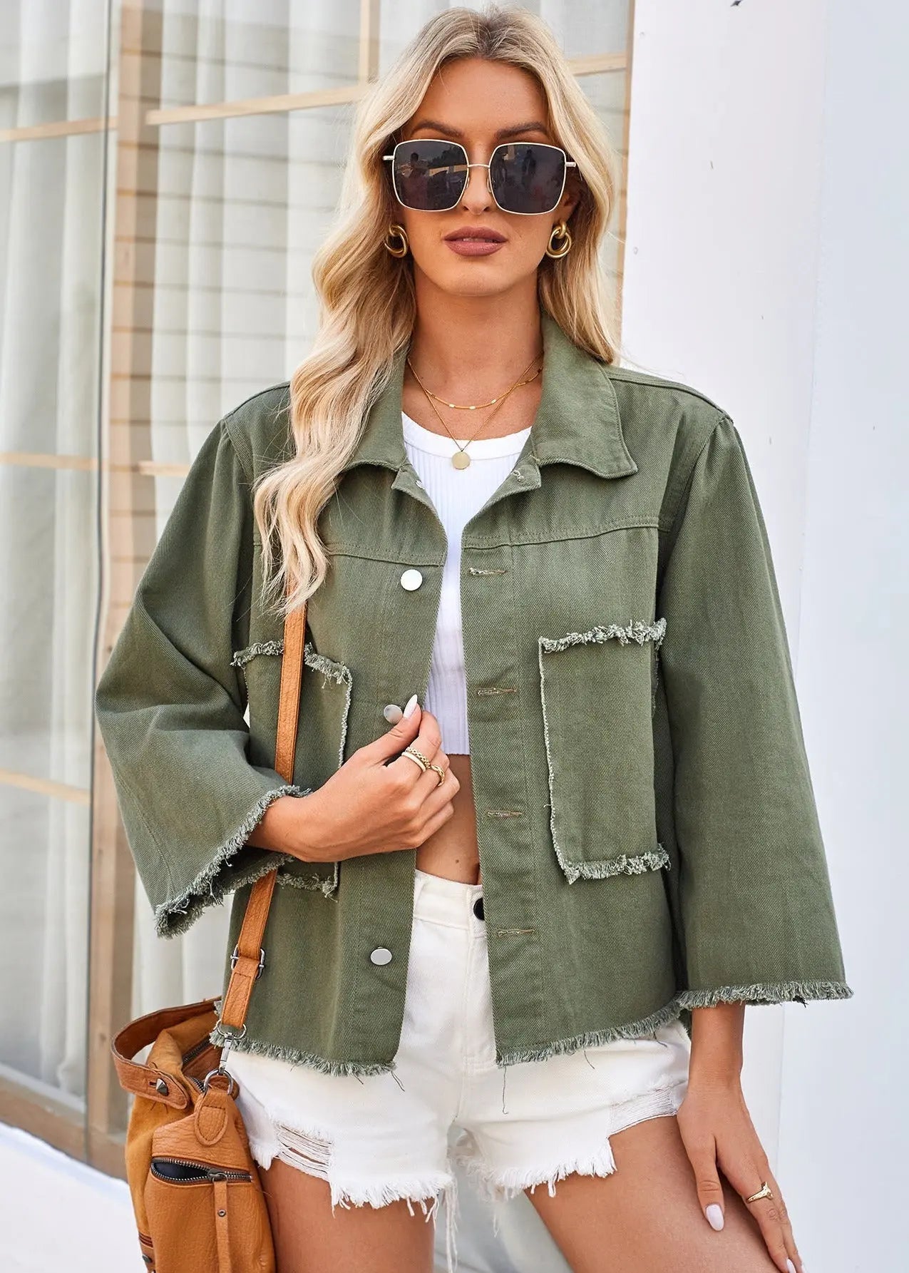 Veste femme fluide vert armée — ORIS WEAR