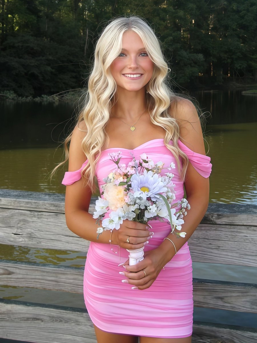 Robe longue femme moulante rose — ORIS WEAR