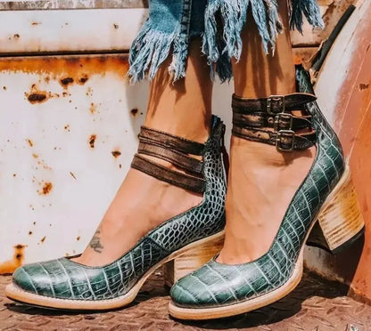 Escarpins Hauts à Imprimé Serpent avec Bride Triple ORIS WEAR