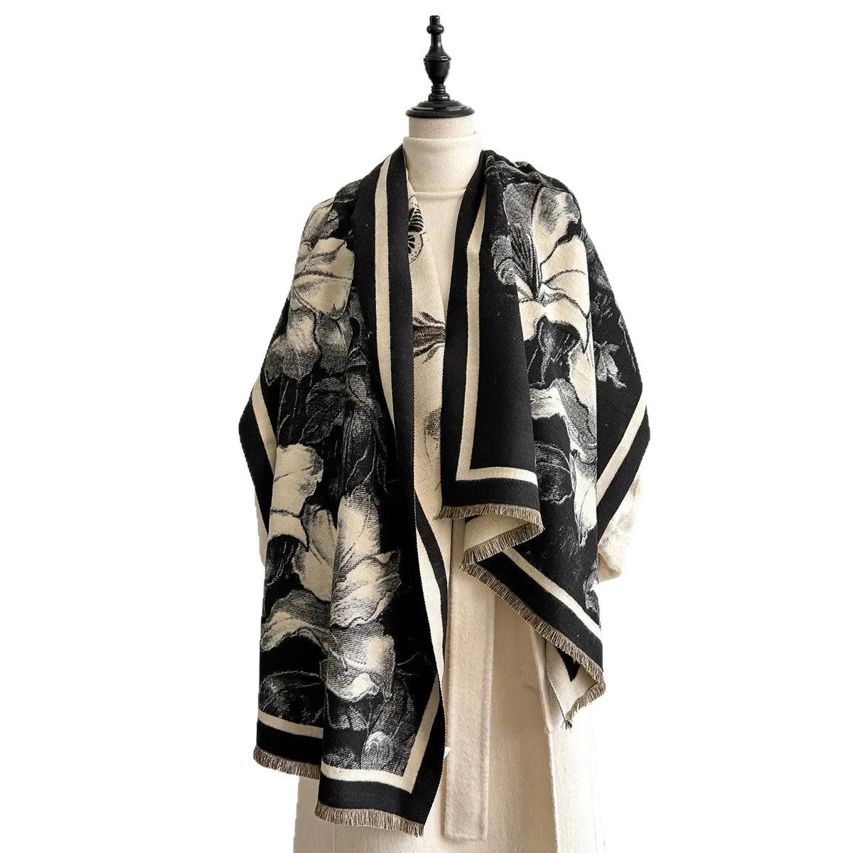 Châle élégant pour femme en fausse laine cachemire, chaud, épais et polyvalent. ORIS WEAR