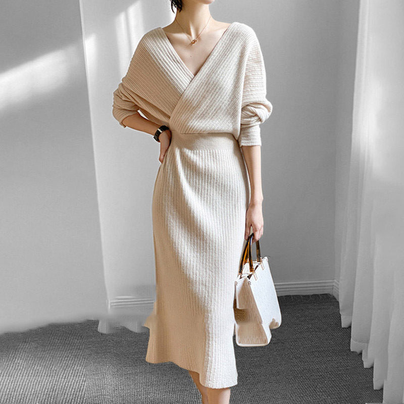 Robe midi femme moulante beige — ORIS WEAR