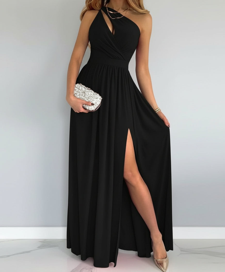 Robe longue élégante asymétrique à fente haute pour femme ORIS WEAR