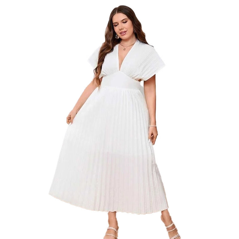 Elegant Pleated Midi Dress ORIS WEAR