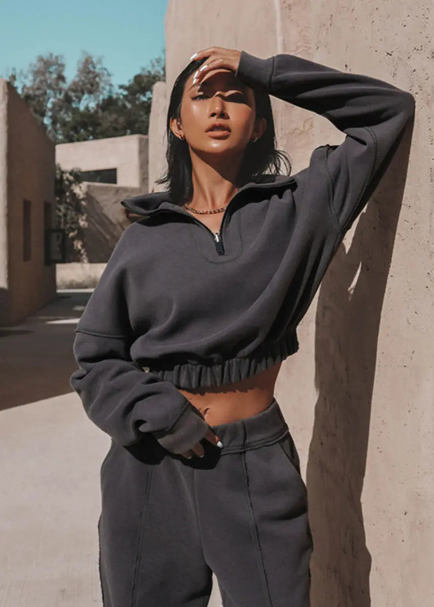 Ensemble Décontracté Femme – Sweat Col Montant & Pantalon Large ORIS WEAR