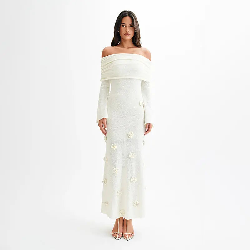 Robe Maille Fleurie Transparente pour Plage ou Détente ORIS WEAR