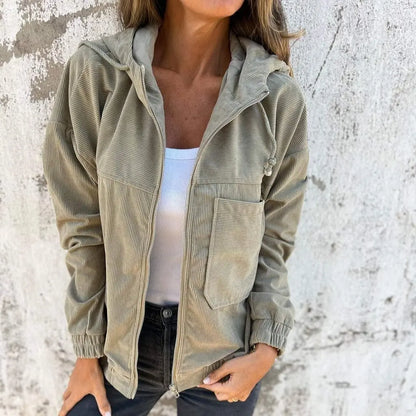 Veste femme en velours kaki — ORIS WEAR