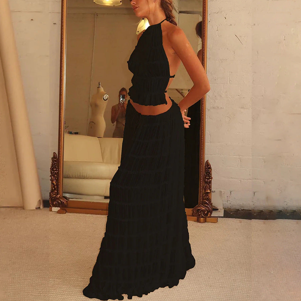 Ensemble 2 pièce robe sexy sans manches, dos nu ORIS WEAR