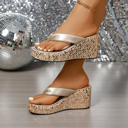 Sandales compensées brillantes femme été ORIS WEAR
