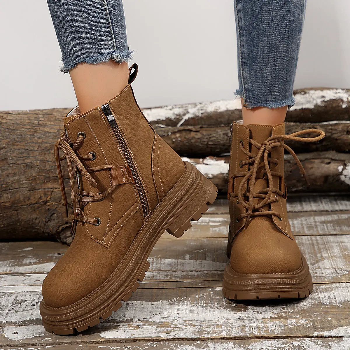 Bottines à Lacets à Talon Carré pour Femme ORIS WEAR