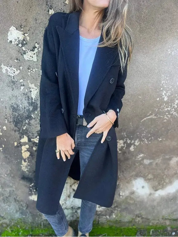 Veste mi-longue femme double boutonnage chic ORIS WEAR