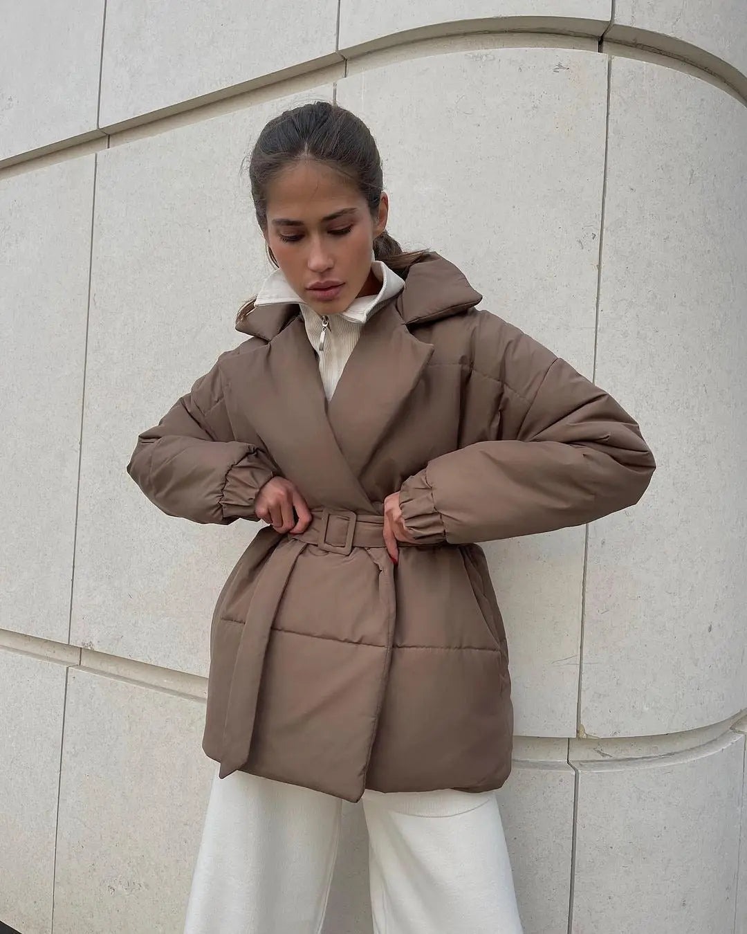 Manteau ceinturé femme – Élégance hivernale ! ORIS WEAR