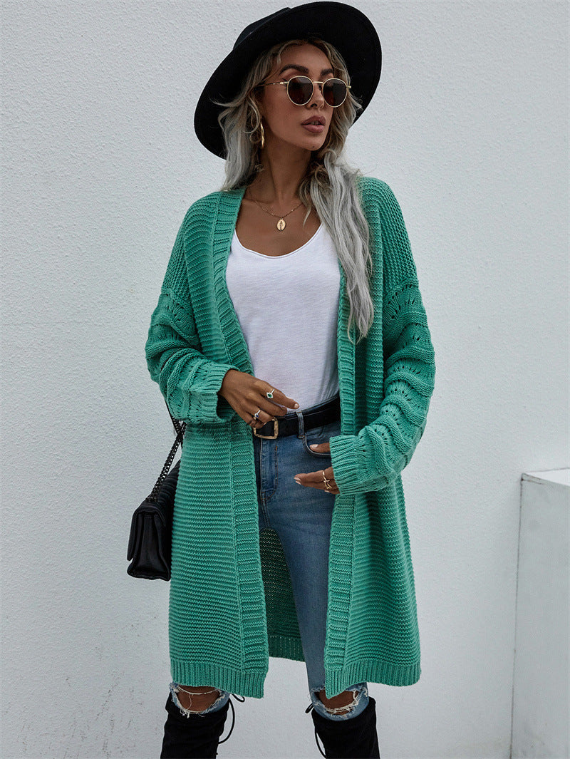 Cardigan long femme uni – Élégance et style tricoté ORIS WEAR
