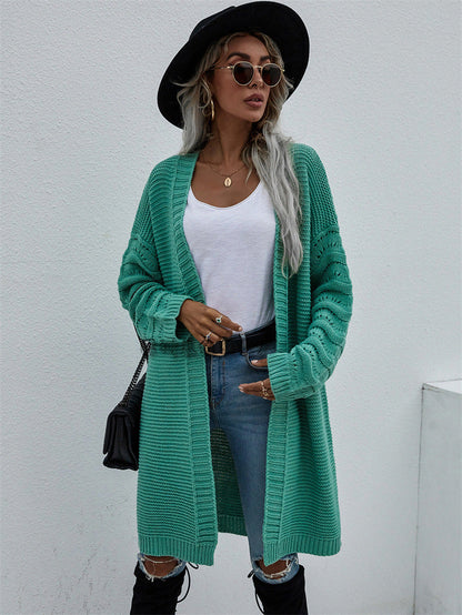 Cardigan long femme uni – Élégance et style tricoté ORIS WEAR