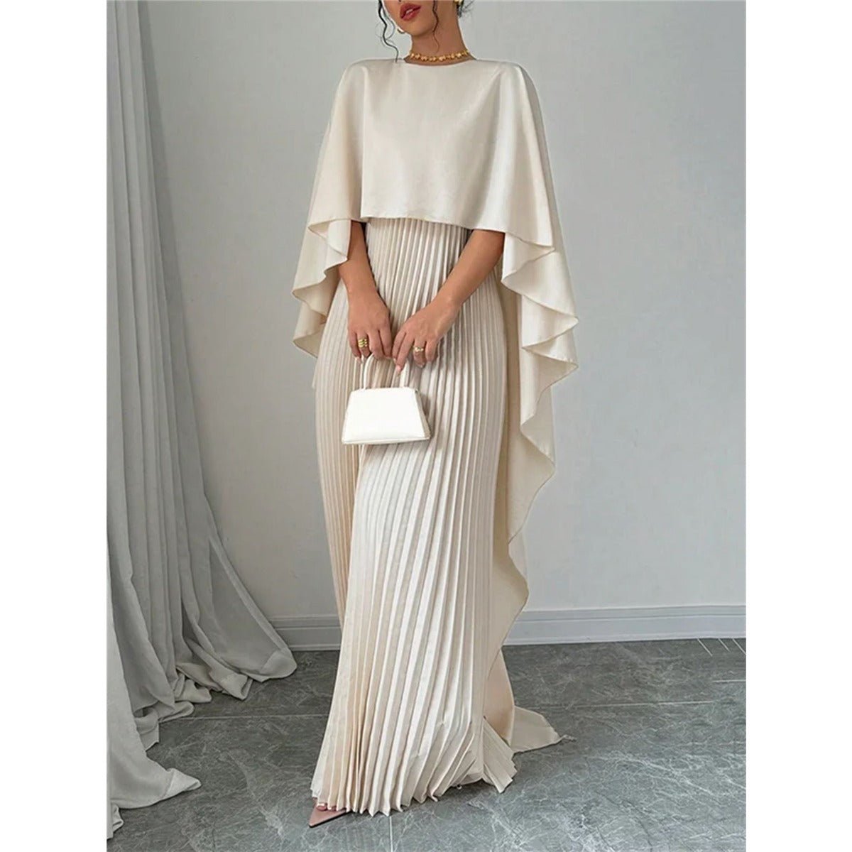 Robe longue femme fluide blanc — ORIS WEAR