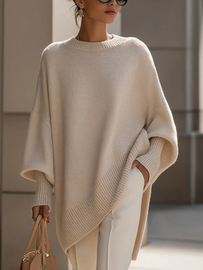 Oversized Knit Poncho Sweater ORIS WEAR