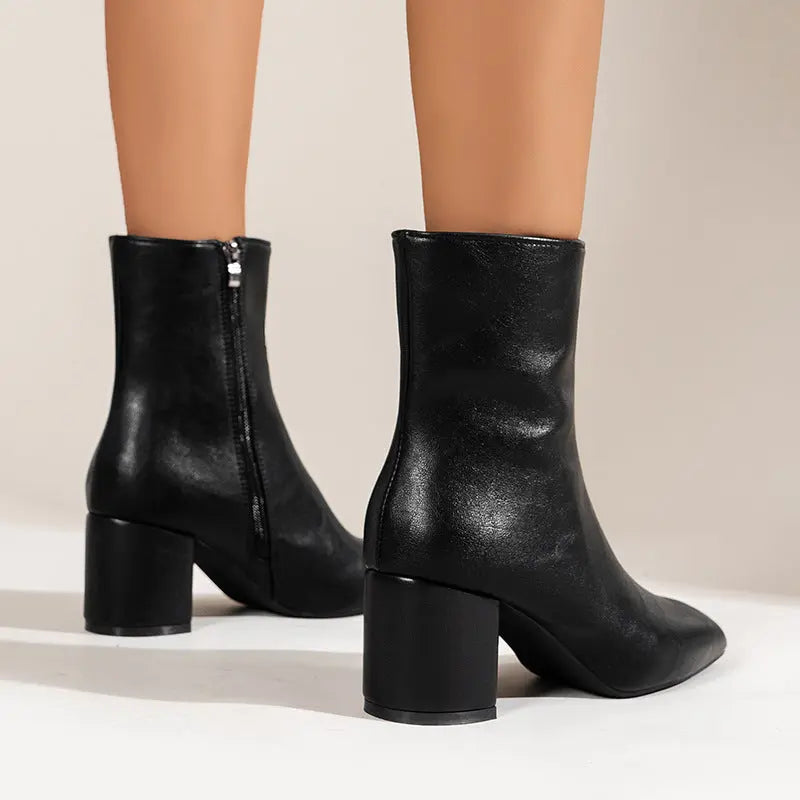 Bottes Élégantes à Bout Pointu et Talon Épais ORIS WEAR