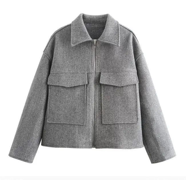 Veste rétro femme à col polo – Élégance minimaliste ORIS WEAR