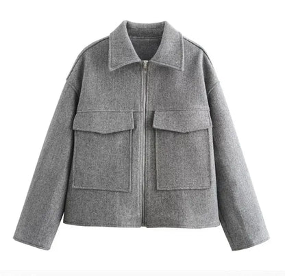 Veste rétro femme à col polo – Élégance minimaliste ORIS WEAR