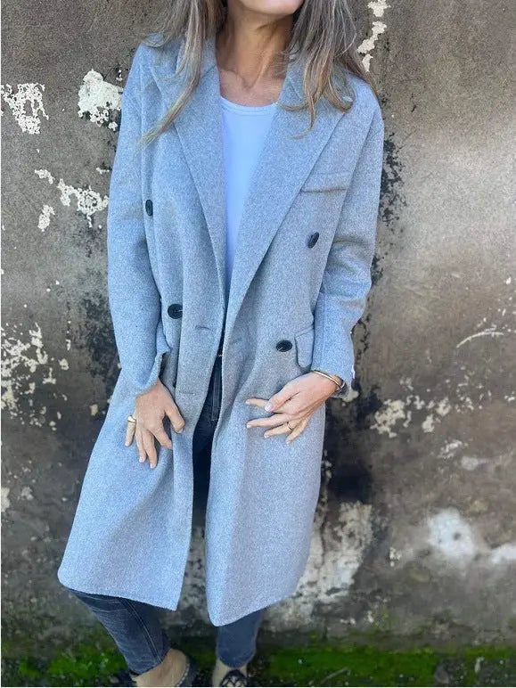 Veste mi-longue femme double boutonnage chic ORIS WEAR