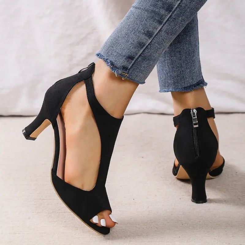Sandales à Talons Zip & Bout Ouvert ORIS WEAR