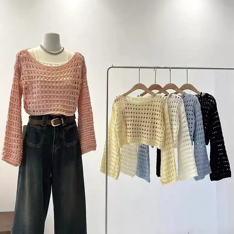 Pull court en maille ajourée tendance ORIS WEAR