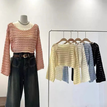 Pull court en maille ajourée tendance ORIS WEAR