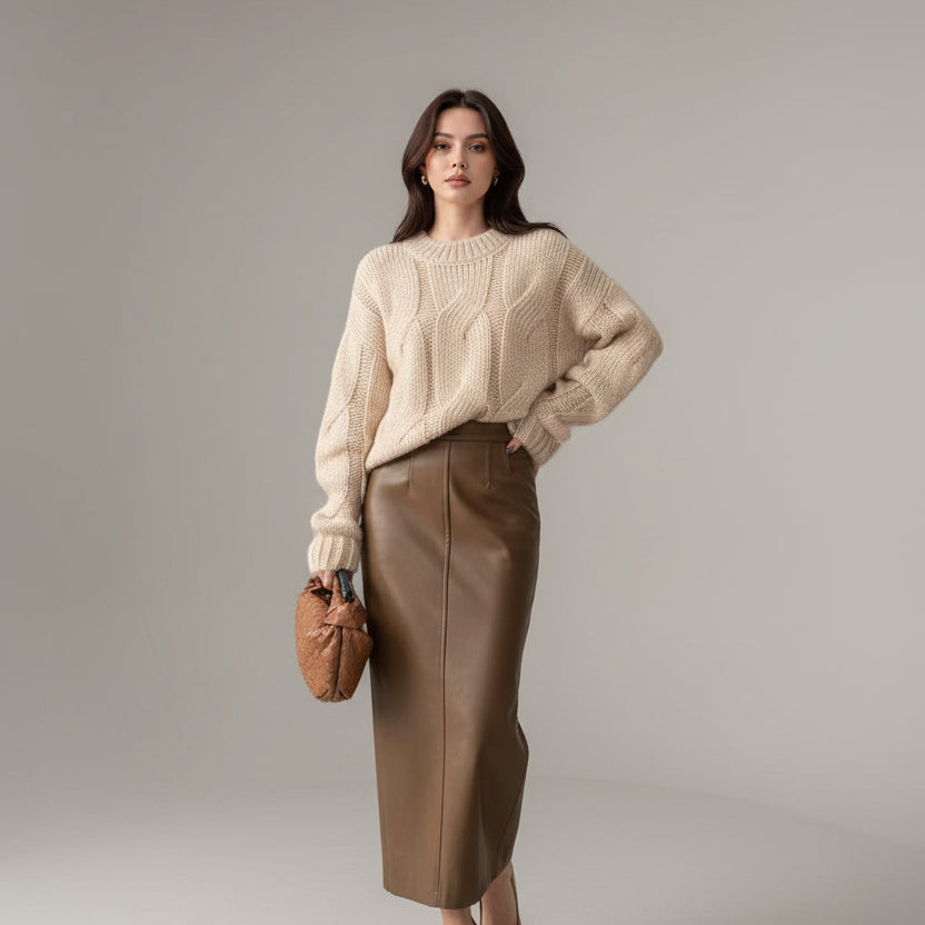 Pull en maille ample tendance pour femme ORIS WEAR