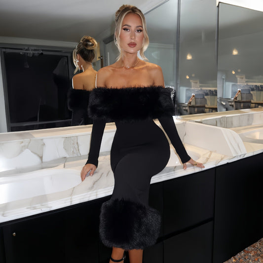 Robe longue femme bustier black — ORIS WEAR