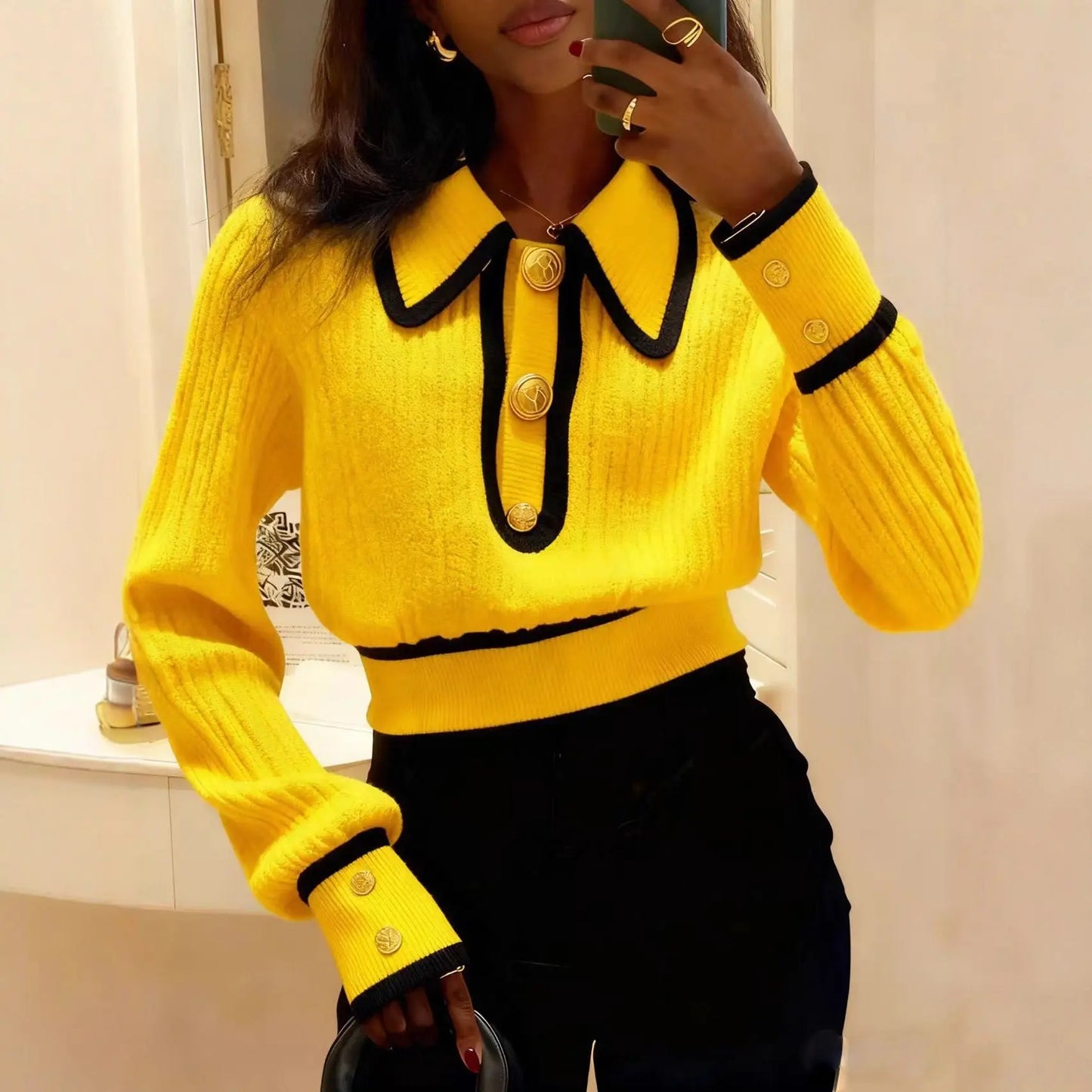 Pull rouge color-block style designer ORIS WEAR