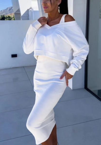 Two-piece set with sweater & midi dress ORIS WEAR