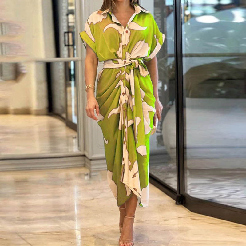 Robe Chemise Élégante à Motifs Abstraits ORIS WEAR