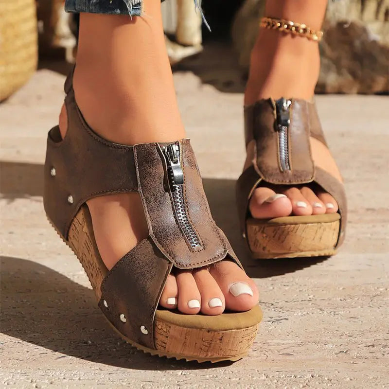 Sandales Compensées Légères avec Fermeture Éclair ORIS WEAR