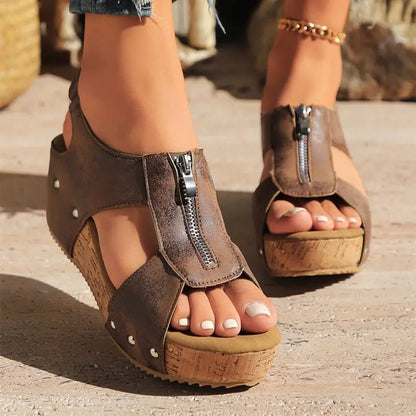 Sandales Compensées Légères avec Fermeture Éclair ORIS WEAR