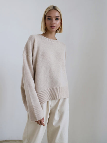 Pull femme épais col rond hiver
