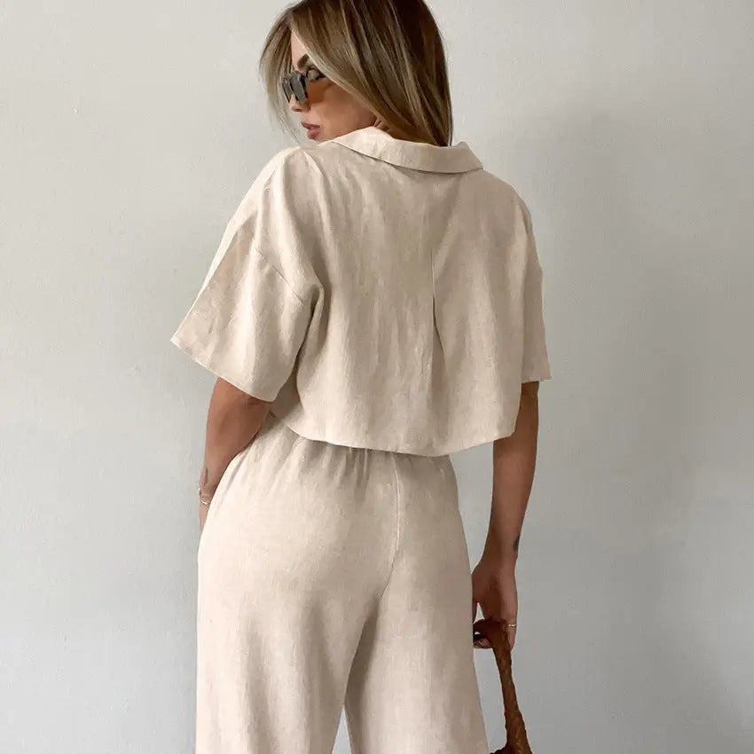 Nahla – Ensemble Homewear en Coton et Lin ORIS WEAR
