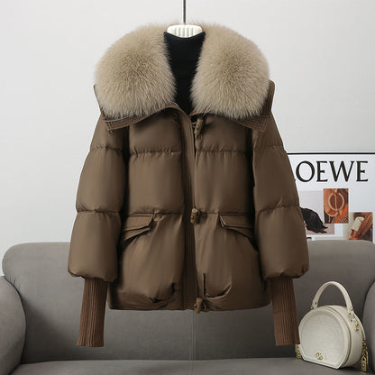 Veste courte matelassée col fourrure hiver ORIS WEAR