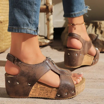 Sandales Compensées Légères avec Fermeture Éclair ORIS WEAR