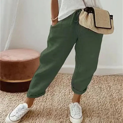Pantalon Décontracté en Coton et Lin pour Femme ORIS WEAR