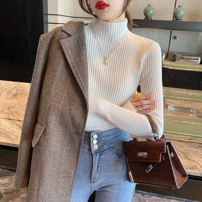 Pull côtelé à col montant – Coupe ajustée et allure chic ORIS WEAR
