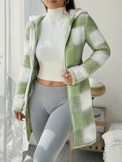 Cozy Plaid Hooded Coat ORIS WEAR