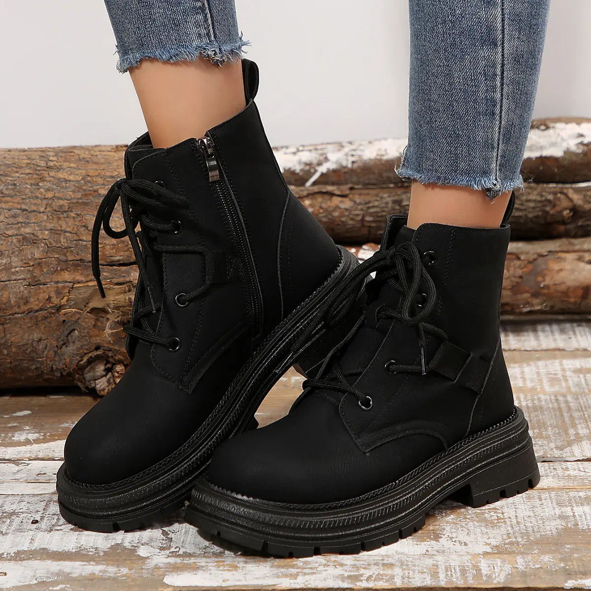 Bottines à Lacets à Talon Carré pour Femme ORIS WEAR