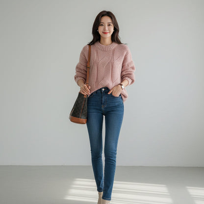 Pull en maille ample tendance pour femme ORIS WEAR