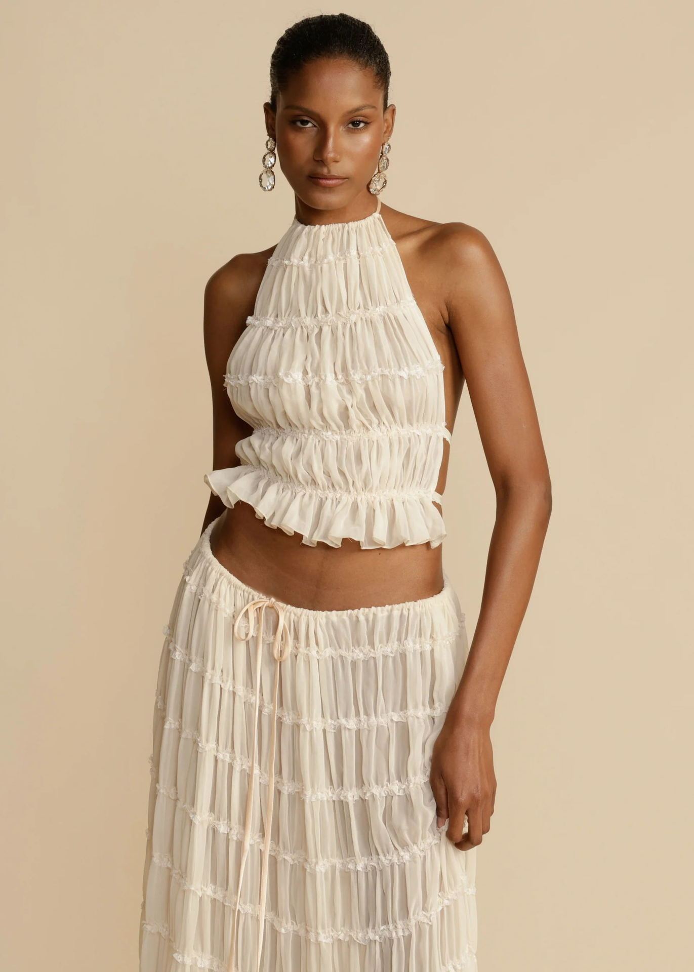 Ensemble 2 pièce robe sexy sans manches, dos nu ORIS WEAR