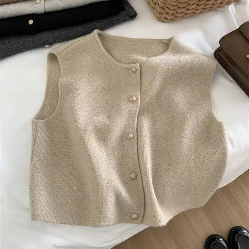 Gilet sans manches chic à boutons contrastés ORIS WEAR