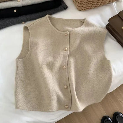Gilet sans manches chic à boutons contrastés ORIS WEAR