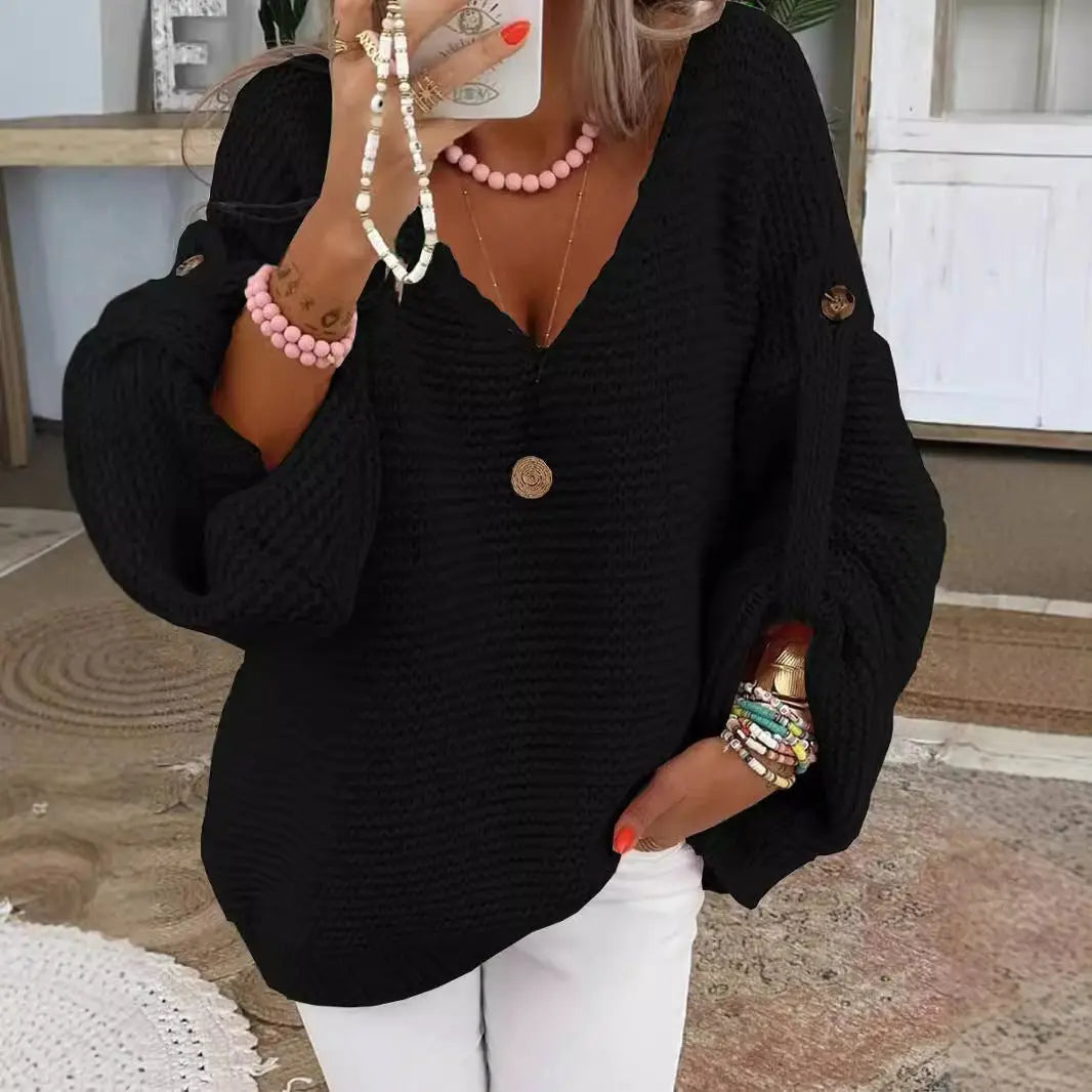 Pull oversize col V en maille douce ORIS WEAR