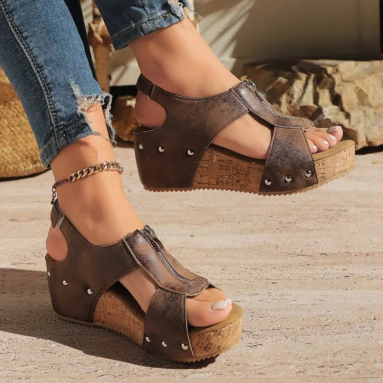 Sandales Compensées Légères avec Fermeture Éclair ORIS WEAR