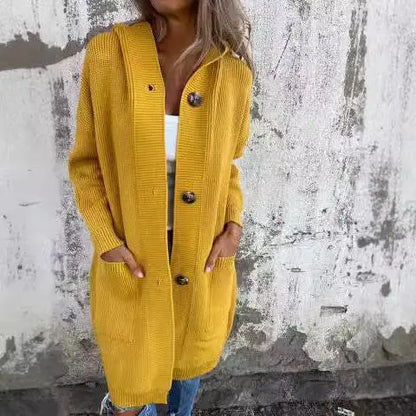Cardigan Tricoté Mi-Long Gris Clair – Élégance et Douceur ORIS WEAR
